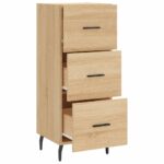 vidaXL Komoda dub sonoma 34,5x34x90 cm spracované drevo – Obrázok 5