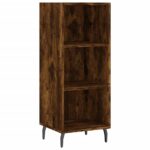vidaXL Komoda dymový dub 34,5x32,5x90 cm kompozitné drevo – Obrázok 2
