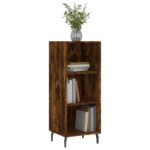 vidaXL Komoda dymový dub 34,5x32,5x90 cm kompozitné drevo – Obrázok 3