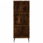 vidaXL Komoda dymový dub 34,5x32,5x90 cm kompozitné drevo – Obrázok 4