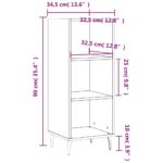 vidaXL Komoda dymový dub 34,5x32,5x90 cm kompozitné drevo – Obrázok 9