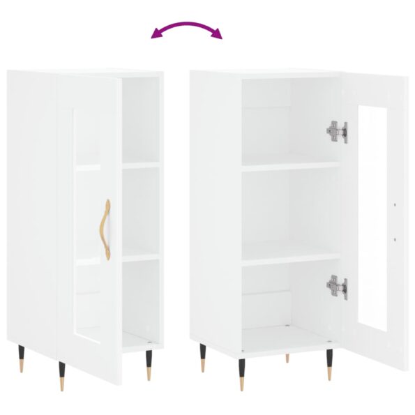 vidaXL Komoda biela 34,5x34x90 cm spracované drevo – Obrázok 9