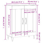 vidaXL Komoda biela 69,5x34x90 cm kompozitné drevo – Obrázok 12