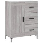 vidaXL Komoda sivý dub sonoma 69,5x34x90 cm kompozitné drevo – Obrázok 2