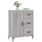 vidaXL Komoda sivý dub sonoma 69,5x34x90 cm kompozitné drevo – Obrázok 3