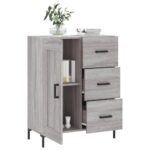 vidaXL Komoda sivý dub sonoma 69,5x34x90 cm kompozitné drevo – Obrázok 4
