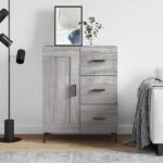 vidaXL Komoda sivý dub sonoma 69,5x34x90 cm kompozitné drevo