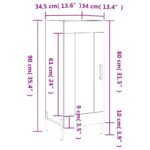 vidaXL Komoda biela 34,5x34x90 cm spracované drevo – Obrázok 12