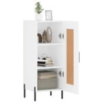 vidaXL Komoda biela 34,5x34x90 cm spracované drevo – Obrázok 4