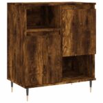 vidaXL Komoda dymový dub 60x35x70 cm spracované drevo – Obrázok 2