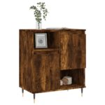 vidaXL Komoda dymový dub 60x35x70 cm spracované drevo – Obrázok 3
