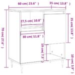 vidaXL Komoda dymový dub 60x35x70 cm spracované drevo – Obrázok 12