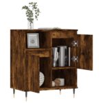 vidaXL Komoda dymový dub 60x35x70 cm spracované drevo – Obrázok 4