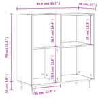vidaXL Skrinka na platne sivá sonoma 84,5x38x48 cm kompozitné drevo – Obrázok 10