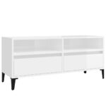 vidaXL TV skrinka lesklá biela 100x34,5x44,5 cm kompozitné drevo – Obrázok 2