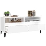 vidaXL TV skrinka lesklá biela 100x34,5x44,5 cm kompozitné drevo – Obrázok 5