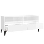 vidaXL TV skrinka lesklá biela 100x34,5x44,5 cm kompozitné drevo – Obrázok 8