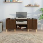vidaXL Skrinka na platne hnedý dub 121x38x48 cm kompozitné drevo – Obrázok 3
