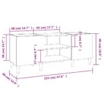 vidaXL Skrinka na platne hnedý dub 121x38x48 cm kompozitné drevo – Obrázok 8