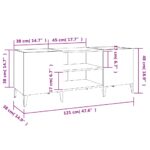 vidaXL Skrinka na platne sivá sonoma 121x38x48 cm kompozitné drevo – Obrázok 8
