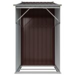 vidaXL Záhradná kôlňa hnedá 277x93x179 cm pozinkovaná oceľ – Obrázok 5