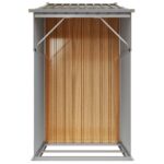 vidaXL Záhradná kôlňa hnedá 277x93x179 cm pozinkovaná oceľ – Obrázok 5