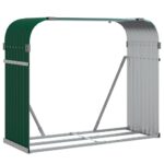 vidaXL Držiak na polená zelený 120x45x100 cm pozinkovaná oceľ – Obrázok 2