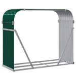 vidaXL Držiak na polená zelený 120x45x100 cm pozinkovaná oceľ – Obrázok 6