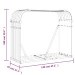 vidaXL Držiak na polená zelený 120x45x100 cm pozinkovaná oceľ – Obrázok 9