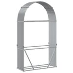 vidaXL Držiak na polená bledosivý 120x45x210 cm pozinkovaná oceľ – Obrázok 6