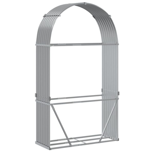 vidaXL Držiak na polená bledosivý 120x45x210 cm pozinkovaná oceľ – Obrázok 6