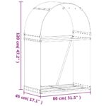 vidaXL Držiak na polená hnedý 80x45x120 cm pozinkovaná oceľ – Obrázok 9
