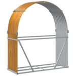 vidaXL Držiak na polená svetlo hnedý 120x45x140 cm pozinkovaná oceľ – Obrázok 6