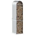 vidaXL Držiak na polená strieborný 40x45x170 cm pozinkovaná oceľ – Obrázok 3