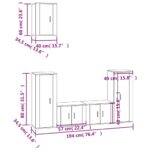 vidaXL 5-dielna súprava TV skriniek hnedý dub spracované drevo – Obrázok 5