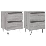 vidaXL Nočné stolíky 2 ks sivý dub sonoma 40x35x50 cm kompozitné drevo – Obrázok 2