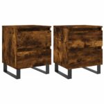 vidaXL Nočné stolíky 2 ks dymový dub 40x35x50 cm kompozitné drevo – Obrázok 2