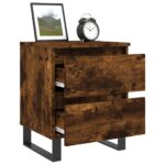 vidaXL Nočné stolíky 2 ks dymový dub 40x35x50 cm kompozitné drevo – Obrázok 4