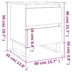 vidaXL Nočné stolíky 2 ks dymový dub 40x35x50 cm kompozitné drevo – Obrázok 11