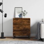 vidaXL Komoda dymový dub 60x35x70 cm spracované drevo