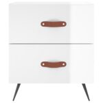 vidaXL Nočný stolík vysoký lesk biely 40x35x47,5 cm kompozitné drevo – Obrázok 4
