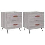 vidaXL Nočné stolíky 2 ks sivé sonoma 40x35x47,5 cm kompozitné drevo – Obrázok 2