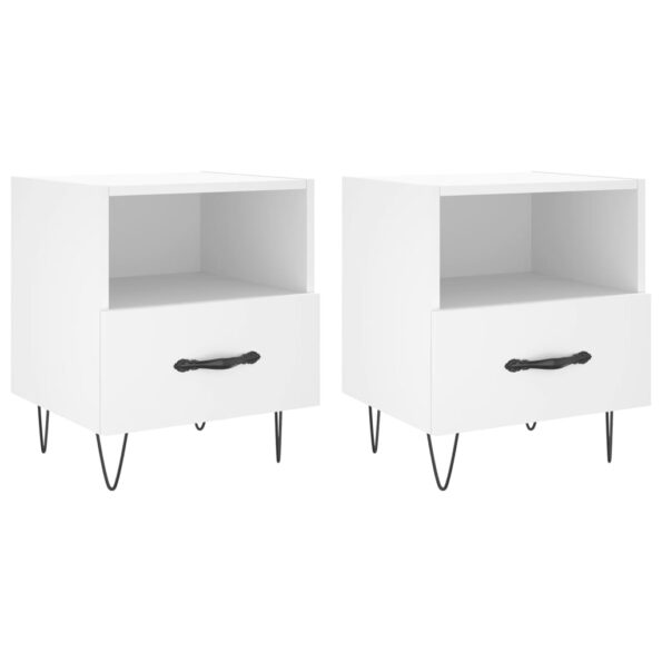 vidaXL Nočné stolíky 2 ks biele 40x35x47,5 cm kompozitné drevo – Obrázok 2