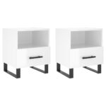 vidaXL Nočné stolíky 2 ks lesklé biele 40x35x47,5 cm kompozitné drevo – Obrázok 2
