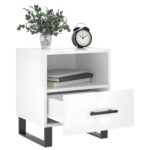 vidaXL Nočné stolíky 2 ks lesklé biele 40x35x47,5 cm kompozitné drevo – Obrázok 3