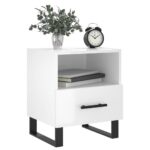 vidaXL Nočné stolíky 2 ks lesklé biele 40x35x47,5 cm kompozitné drevo – Obrázok 4