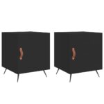 vidaXL Nočné stolíky 2 ks čierne 40x40x50 cm kompozitné drevo – Obrázok 2