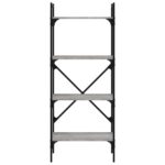 vidaXL Knižnica 4-poschodová sivá sonoma 56x31,5x138,5 cm komp. drevo – Obrázok 4