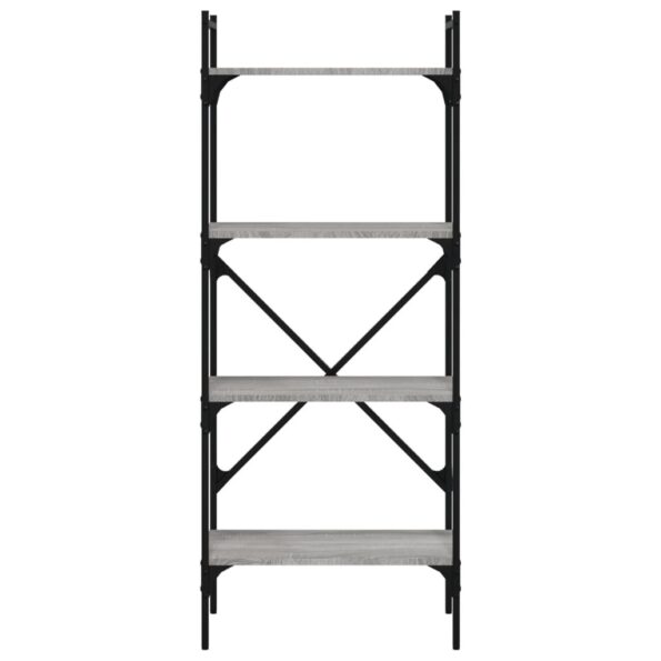 vidaXL Knižnica 4-poschodová sivá sonoma 56x31,5x138,5 cm komp. drevo – Obrázok 4