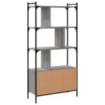 vidaXL Knižnica s dvierkami sivá sonoma 76,5x30x154,5 cm kompoz. drevo – Obrázok 7